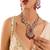 Gold plated pink stone necklace set