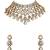 Gold plated silver stone choker necklace set