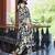 Black yellow printed cotton kurta with pants - set of 2