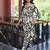 Black yellow printed cotton kurta with pants - set of 2