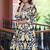 Black yellow printed cotton kurta with pants - set of 2
