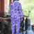 Purple blue printed cotton co-ord set - set of 2