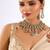 Gold plated blue stone necklace set