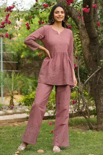 Rangeelo ashley schiffli cotton coord set