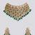 Gold plated green stone necklace set