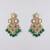 Gold plated green stone necklace set