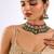 Gold plated multicolor stone choker necklace set