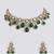 Gold plated green stone choker necklace set