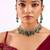 Gold plated green stone choker necklace set