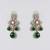 Gold plated green stone choker necklace set