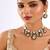 Gold plated green stone necklace set