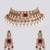Gold plated red stone pearl choker set