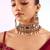 Gold plated red stone pearl choker set