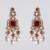 Gold plated red stone pearl choker set