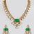 Gold plated green stone necklace set