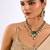 Gold plated green stone necklace set