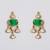 Gold plated green stone necklace set