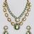 Gold plated green stone layered necklace set