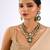 Gold plated green stone layered necklace set