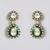Gold plated green stone layered necklace set