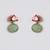 Gold plated green stone choker necklace set