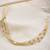 Gold finish multi layers hasli necklace with gold beads