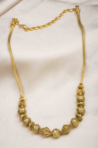 Gold plated golden beads necklace