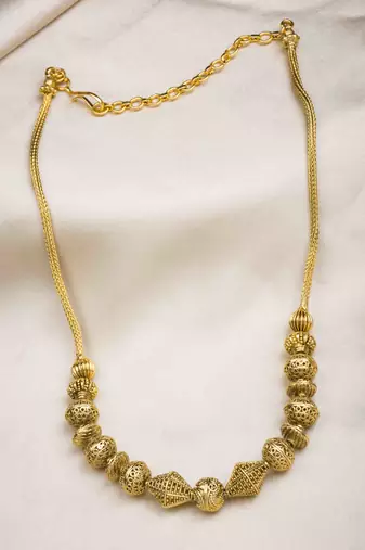 Gold plated golden beads necklace