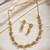 Antique finish golden beads necklace with rice pearl