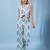 Jaitpuriya women blue and cream pure cotton sleeveless co-orde set