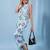 Jaitpuriya women blue and cream pure cotton sleeveless co-orde set