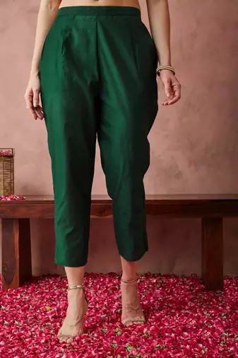Rajgranth women's chanderi silk embroidered kurta set with jacquard dupatta