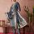 Rajgranth women's sequin work chanderi print straight side slit kurta set