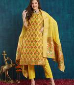 Rajgranth women's jacquard fabric jacquard print kurta set with dupatta