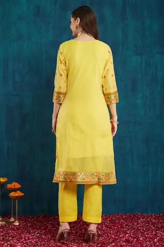 Rajgranth women's jacquard fabric jacquard print kurta set with dupatta