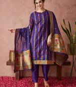 Rajgranth women's cotton chanderi fabric jacquard print kurta set with dupatta