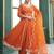 Rajgranth women's elegant roman silk front-cut anarkali kurti set with organza dupatta