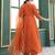 Rajgranth women's elegant roman silk front-cut anarkali kurti set with organza dupatta