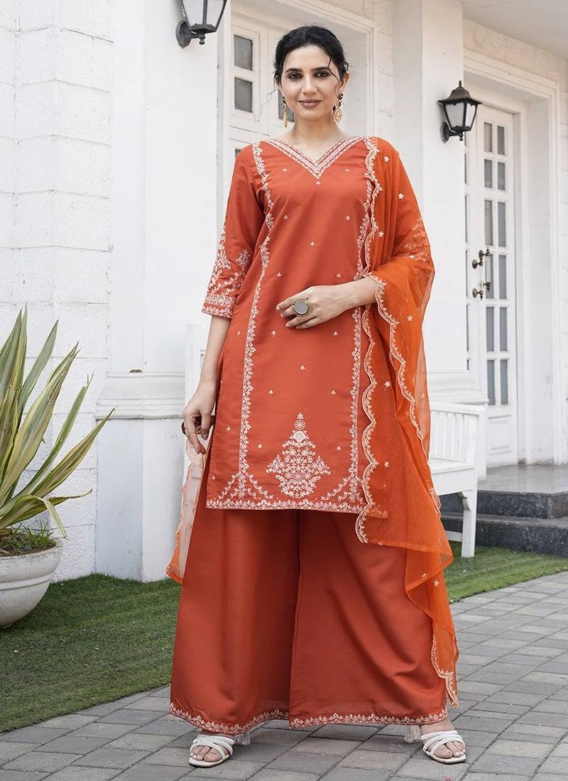Rajgranth women's roman silk kurti set with organza dupatta – elegant ethnic wear