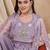 Rajgranth women's lavender embroidered palazzo set with burberry silk koti