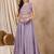 Rajgranth women's lavender embroidered palazzo set with burberry silk koti