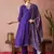 Rajgranth women's exclusive roman silk fabric hand work neckline solid print anarkali kurtaset with dupatta.