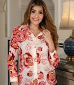 women green and white pure cotton shirt shirts