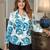 women blue and white pure cotton shirt