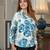women blue and white pure cotton shirt