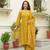 Cotton cambric semi-anarkali printed  kurti-pant-dupatta  set