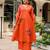 Silly cotton semi-anarkali printed kurti-pant-dupatta  set