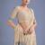 Imaginative beige & blue woven butti pattern cotton silk saree