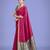 Charming rani pink color silk golden zari woven ceremony saree