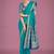Charming turquoise color silk golden zari woven ceremony saree